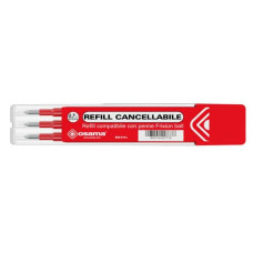 REFILL INCHIOSTRO GEL CANCELLABILE RISCRIVI 0,7 MM ROSSO ASTUCCIO DA 3 PZ - OW 10136 R