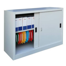 ARMADIO BASSO METALLICO KUBO ANTE SCORREVOLI 1 VANO/ 1 RIPIANO 120X45X90 CM GRIGIO - SB 120