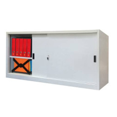 ARMADIO BASSO METALLICO KUBO ANTE SCORREVOLI 2 VANI/2 RIPIANI 180X45X90 CM GRIGIO - SB 180