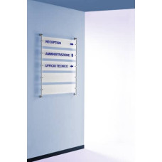 STRUTTURA A PARETE A 5 TARGHE BISATINATE TECNOSTYL 60X15 CM SILVER/TRASPARENTE TP001BS