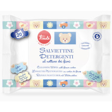 SALVIETTINE DETERGENTI AL NETTARE DEI FIORI TRUDI BABY CARE CONF. DA 20 PEZZI CON ADESIVO 00586