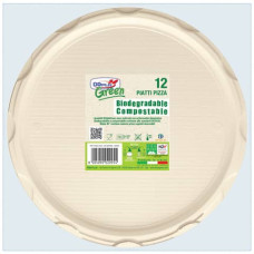 PIATTI PIZZA BIODEGRADABILI E COMPOSTABILI DOPLA GREEN AVORIO Ø 320 MM - CONFEZIONE DA 12 PEZZI - 11798