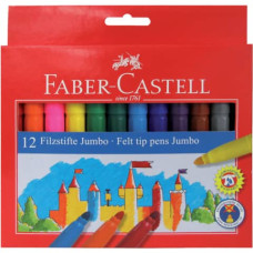 PENNARELLI FABER-CASTELL CASTELLO JUMBO PUNTA GROSSA 5 MM ASSORTITI ASTUCCIO DI CARTONE DA 12 - 554312