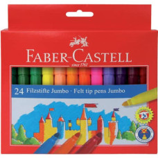 PENNARELLI FABER-CASTELL CASTELLO JUMBO PUNTA GROSSA 5 MM ASSORTITI ASTUCCIO DI CARTONE DA 24 - 554324