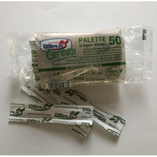 PALETTE DA CAFFè DOPLA GREEN IN LEGNO AVANA 90 MM - IMBUSTATE SINGOLARMENTE - CONFEZIONE DA 50 PEZZI - 5047