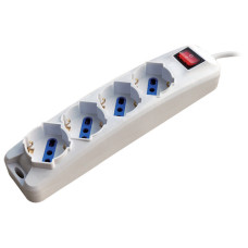 MULTIPRESA A 4 PRESE SCHUKO/BIPASSO 10/16A MKC - BIANCA CON INTERRUTTORE SPINA 2P+T 16A - 492518350