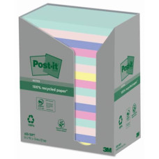 FOGLIETTI POST-IT® NOTES 76X127 MM CARTA RICICLATA ASSORTITI CONF. TORRE DA 16 BLOCCHETTI DA 100 FF - 655-1RPT