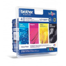 CARTUCCE INKJET ALTA RESA BLISTER 1100 BROTHER NERO+CIANO+MAGENTA+GIALLO CONF. 4 - LC-1100HYVALBP