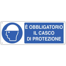 CARTELLO D'OBBLIGO 35X12,5 CM CARTELLI SEGNALATORI: È OBBLIGATORIO INDOSSARE IL CASCO - E1902K