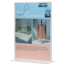 PORTA-AVVISI IN POLISTIROLO CON BASE A T TRASPARENTE PER FORMATO 15X7XH 21,3 CM PORTA-AVVISI IN POLISTIROLO CON BASE A T TRASPARENTE PER FORMATO 15X7XH 21,3 CM