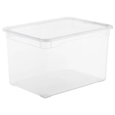 CONTENITORE ROTHO CLEAR BOX IN PPL IMPILABILE TRASPARENTE DA 46 LITRI 55X37,5X31,5 CM CODICE F707808