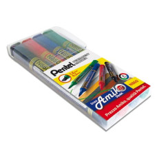 MARCATORE PERMANENTE PENTEL N860 PUNTA SCALPELLO 4,5 MM ASSORTITI 4 PEZZI - 0100862