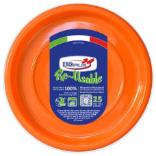 PIATTI FONDI ARANCIONI IN POLISTIRENE H.32 MM CONF. 25 PZ DOPLA REUSABLE Ø 205 MM - 11826 PIATTI FONDI ARANCIONI IN POLISTIRENE H.32 MM CONF. 25 PZ DOPLA REUSABLE Ø 205 MM - 11826