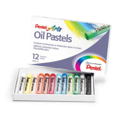 PASTELLI A OLIO PENTEL ARTS OIL PASTEL - 8 MM COLORI ASSORTITI CONF. 12 PEZZI - 0100524