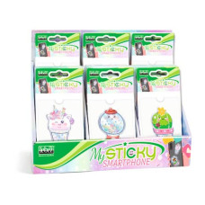 ESPOSITORE DA BANCO 48 STICKERS GOMMATI LEBEZ PAILLETTES 6 SOGGETTI ASSORTITI A919