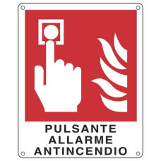 CARTELLO ANTINCENDIO 12X14.5 CM CARTELLI SEGNALATORI PULSANTE ALLARME INCENDIO - E20174K