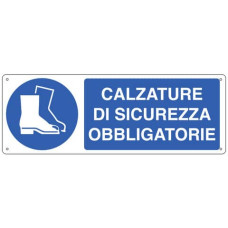 CARTELLO OBBLIGO 35X12,5 CM - CARTELLI SEGNALATORI CALZATURE DI SICUREZZA E1905K