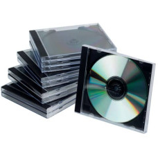 PORTA CD/DVD JEWEL CASE STANDARD SP. 10 MM NERO/TRASPARENTE CONF. 10 PEZZI - KF02209