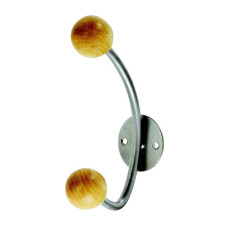 APPENDIABITI DA MURO - 2 POMELLI ALCO ARGENTO/LEGNO U702821