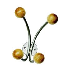 APPENDIABITI DA MURO CON 4 POMELLI ALCO ARGENTO/LEGNO U702822