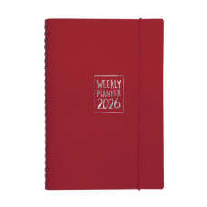 AGENDA SETTIMANALE BIEMBI 2026 ROSSO MAGENTA SPIRALATA CON COPERTINA IN CUOIO RIGENERATO 9X14 CM - BNZ265C70-R AGENDA SETTIMANALE BIEMBI 2026 ROSSO MAGENTA SPIRALATA CON COPERTINA IN CUOIO RIGENERATO 9X14 CM - BNZ265C70-R