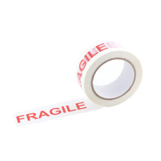 NASTRO ADESIVO CON SCRITTA FRAGILE BIANCO/ROSSO Q-CONNECT - CONFEZIONE DA 6 PEZZI - MISURA 48 MM X 66 M - CODICE KF11206