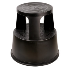 SGABELLO CON RUOTE RIENTRANTI IN POLIPROPILENE METHODO 29/44X41/42 CM NERO - M561001