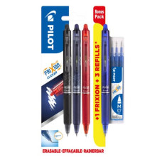 MULTIPACK PILOT FRIXION 3 PENNE A SFERA (NERO/ROSSO/BLU) + 1 FRIXION CLICKER BLU 0,7 MM + 3 REFILL FRIXION BLU - 006807