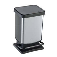 CESTINO GETTACARTE ROTHO PASO METAL RETTANGOLARE A PEDALE SILVER 20 L - F600051 CESTINO GETTACARTE ROTHO PASO METAL RETTANGOLARE A PEDALE SILVER 20 L - F600051