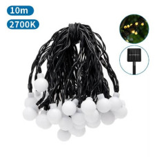 CATENA LUMINOSA LED DA ESTERNO AIGOSTAR CON PANNELLO SOLARE - 50 LAMPADINE LED A SFERA OPACHE LUCE CALDA 12 M - B10202H8V