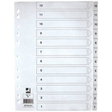 DIVISORE NUMERICO BIANCO 22,5X29,7 CM PPL 1-12 KF00181