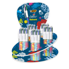 ESPOSITORE 60 PENNE A SFERA BIC 4 COLOURS VELOURS COLORI ASSORTITI 996794