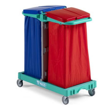 CARRELLO PORTA RIFIUTI PER RACCOLTA DIFFERENZIATA TTS MAGIC LINE BASIC 100B VERDE DOPPIO ML100B0A0000