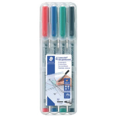 PENNA A PUNTA SINTETICA STAEDTLER LUMOCOLOR® NON-PERMANENT 315 M 1 MM ASSORTITI CONF. 4 PEZZI - 315 WP4