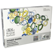 CONFEZIONE WINSOR&NEWTON MIXED MEDIA ILLUSTRATION SET - 11 PEZZI - SOGGETTI ASSORTITI - 0290180
