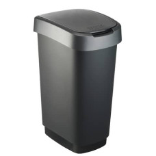 CESTINO GETTACARTE ROTHO CON COPERCHIO BASCULANTE NERO/GRIGIO - 50 LITRI F600029 CESTINO GETTACARTE ROTHO CON COPERCHIO BASCULANTE NERO/GRIGIO - 50 LITRI F600029