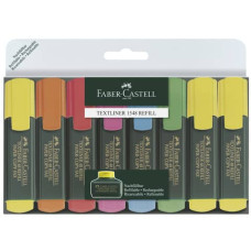 EVIDENZIATORI FABER-CASTELL TEXTLINER 48 REFILL TRATTO 1-2-5 MM ASSORTITI ASTUCCIO DA 6+2 OMAGGIO - 154862