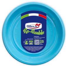 PIATTI FONDI IN PS DOPLA RIUTILIZZABILI Ø 205 MM COLORE TURCHESE - CONFEZIONE DA 25 PEZZI - CODICE 11842 PIATTI FONDI IN PS DOPLA RIUTILIZZABILI Ø 205 MM COLORE TURCHESE - CONFEZIONE DA 25 PEZZI - CODICE 11842