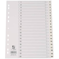 DIVISORE NUMERICO BIANCO 22,5X29,7 CM PPL 1-20 KF00179