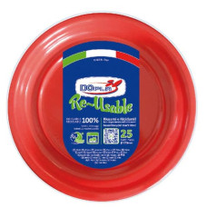 PIATTI FRUTTA ROSSO IN POLISTIRENE H.18 MM CONF. 25 PZ DOPLA RIUTILIZZABILE Ø 170 MM 11763 PIATTI FRUTTA ROSSO IN POLISTIRENE H.18 MM CONF. 25 PZ DOPLA RIUTILIZZABILE Ø 170 MM 11763