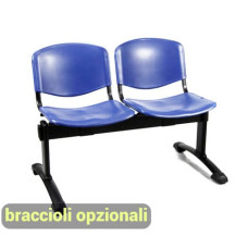 PANCA 2 POSTI ATTESA UNISIT DADO D5P2P IN PPL NERO PANCA 2 POSTI ATTESA UNISIT DADO D5P2P IN PPL NERO