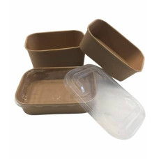 INSALATIERA RETTANGOLARE IN CARTA KRAFT E PE DOPLA PROFESSIONAL 500 ML - 50 PEZZI - 6044