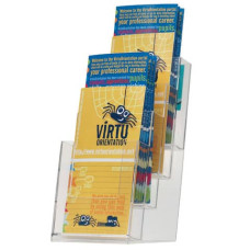 PORTASTAMPATI DA BANCO Q-CONNECT 1/3 DI A4 IN POLISTIROLO TRASPARENTE CON 4 SCOMPARTI - KF04186