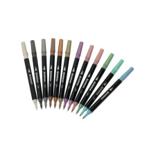 PENNARELLO DUAL BRUSH A DOPPIA PUNTA DONAU IN CONFEZIONE DA 12 COLORI ASSORTITI - 322293