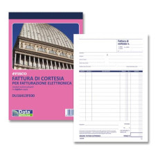 BLOCCO FATTURE DI CORTESIA DATA UFFICIO 21,5X14,5 CM 33X3 COPIE AUTORICALCANTI DU16413FE00