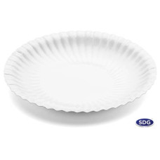PIATTO PIANO Ø 18 CM IN CARTONCINO RICICLATO PATINATO SCATOLIFICIO DEL GARDA BIANCO - CONF. DA 50 PEZZI