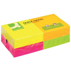 FOGLIETTI RIPOSIZIONABILI 70 G/M² ASSORTITI NEON 76X76 MM 12 BLOCCHETTI DA 80 FF - KF10508