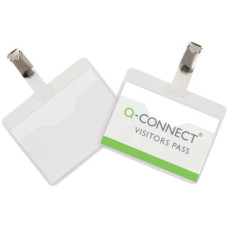 PORTABADGE PLASTICA 90X60 MM CON CLIP VISITOR BADGE APERTURA SUPERIORE - CONF. DA 25 - KF01560