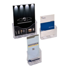PORTA BROCHURE/CATALOGHI DA BANCO IN PS TRASPARENTE TECNOSTYL A UNA TASCA A5