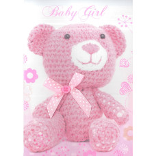 BIGLIETTO AUGURI BABY GIRL IMMAGINE IN RILIEVO DIM. 12X17 CM